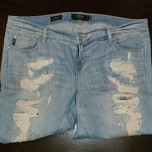 Torrid Distressed/Embelleshed Jeans - 18